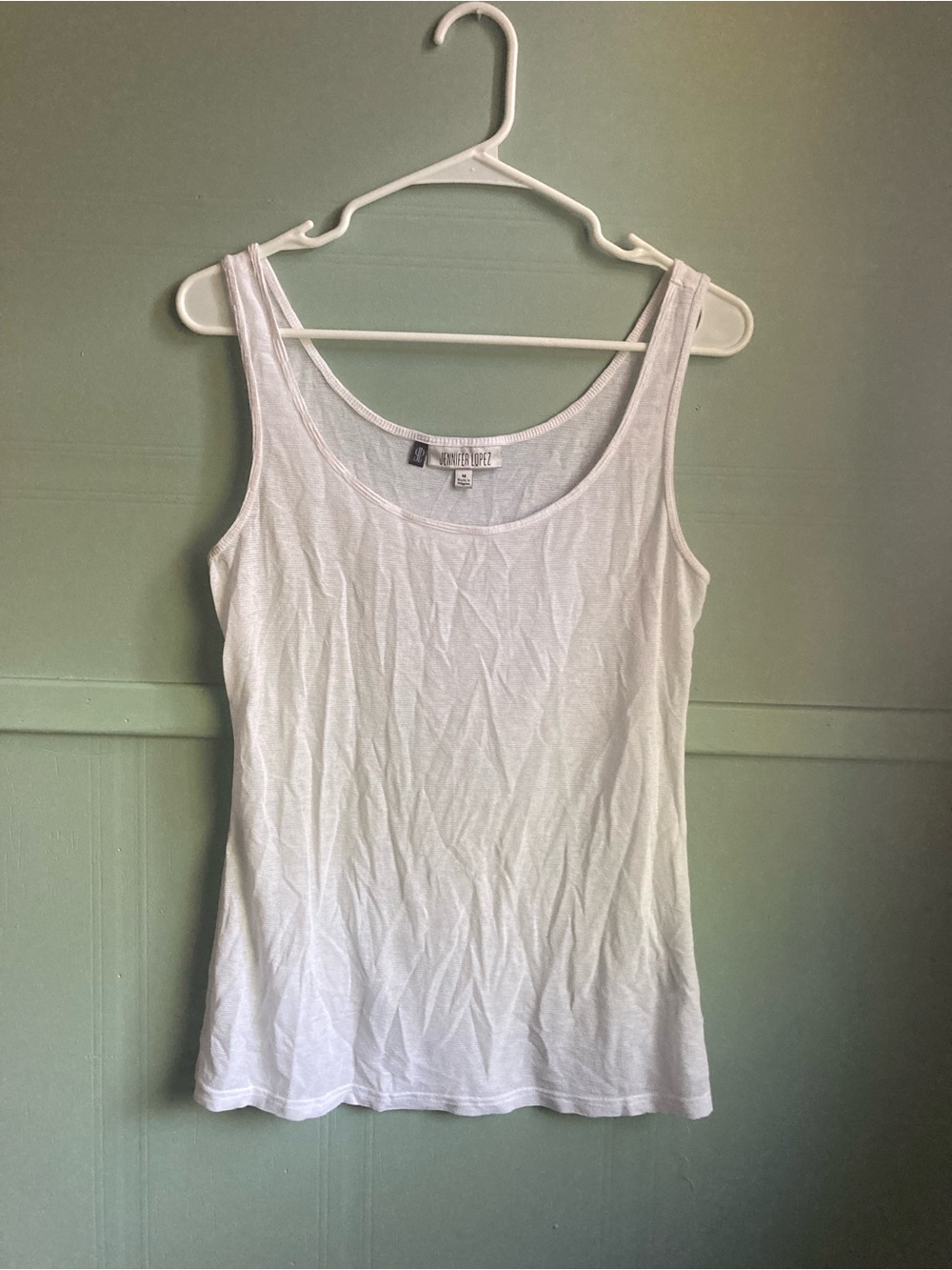 Jennifer Lopez White Scoop Neck Tank Top Size Medium